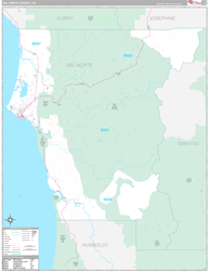 Del Norte County, CA Wall Map Premium Style 2024